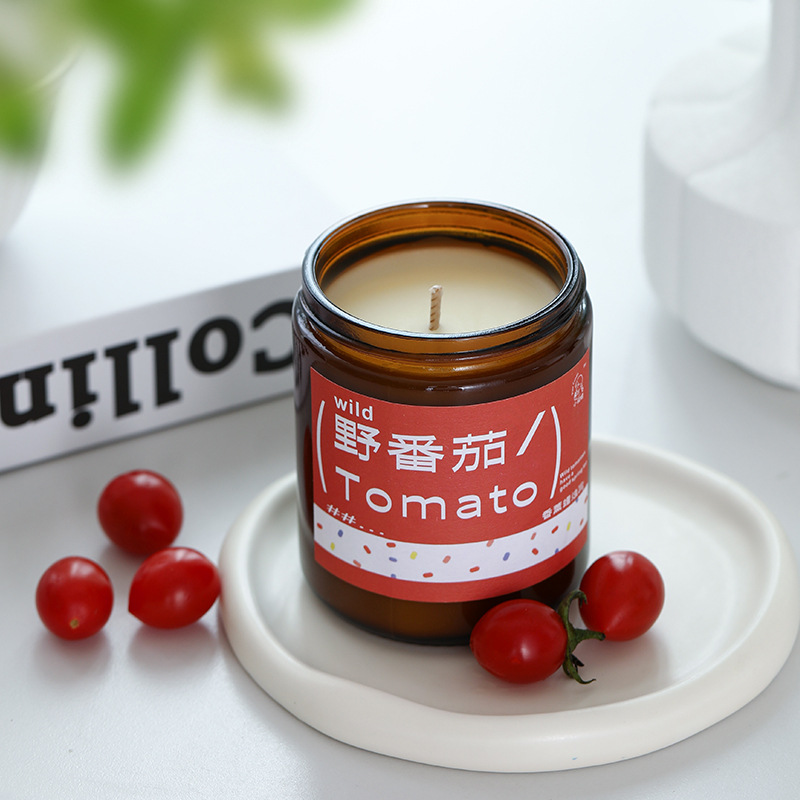 Home Fragrance No 3 - 植物の香りのアロマセラピーキャンドル、ワイルドトマトアロマ、部屋の装飾、新築祝いのギフト、結婚式のコンパニオンギフト