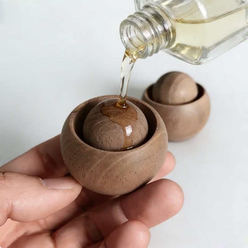 Home Fragrance Homemade - 車＆家庭用エッセンシャルオイルディフューザー - 木製ミニキュートナチュラルフレグランスディフューザー、寝室、リビングルーム、バスルームに最適
