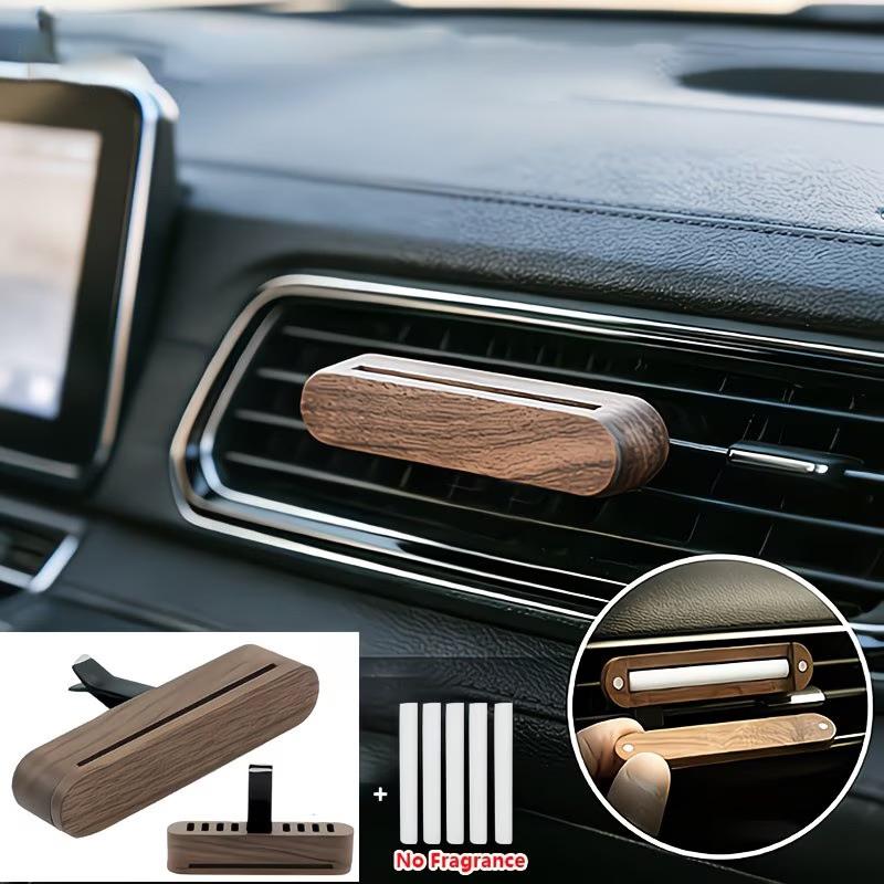 Home Fragrance Diffuser Refills - 詰め替え可能な木製車用エアコンディフューザークリップ式車用芳香剤ホルダー、車や家庭用で長持ちする香り