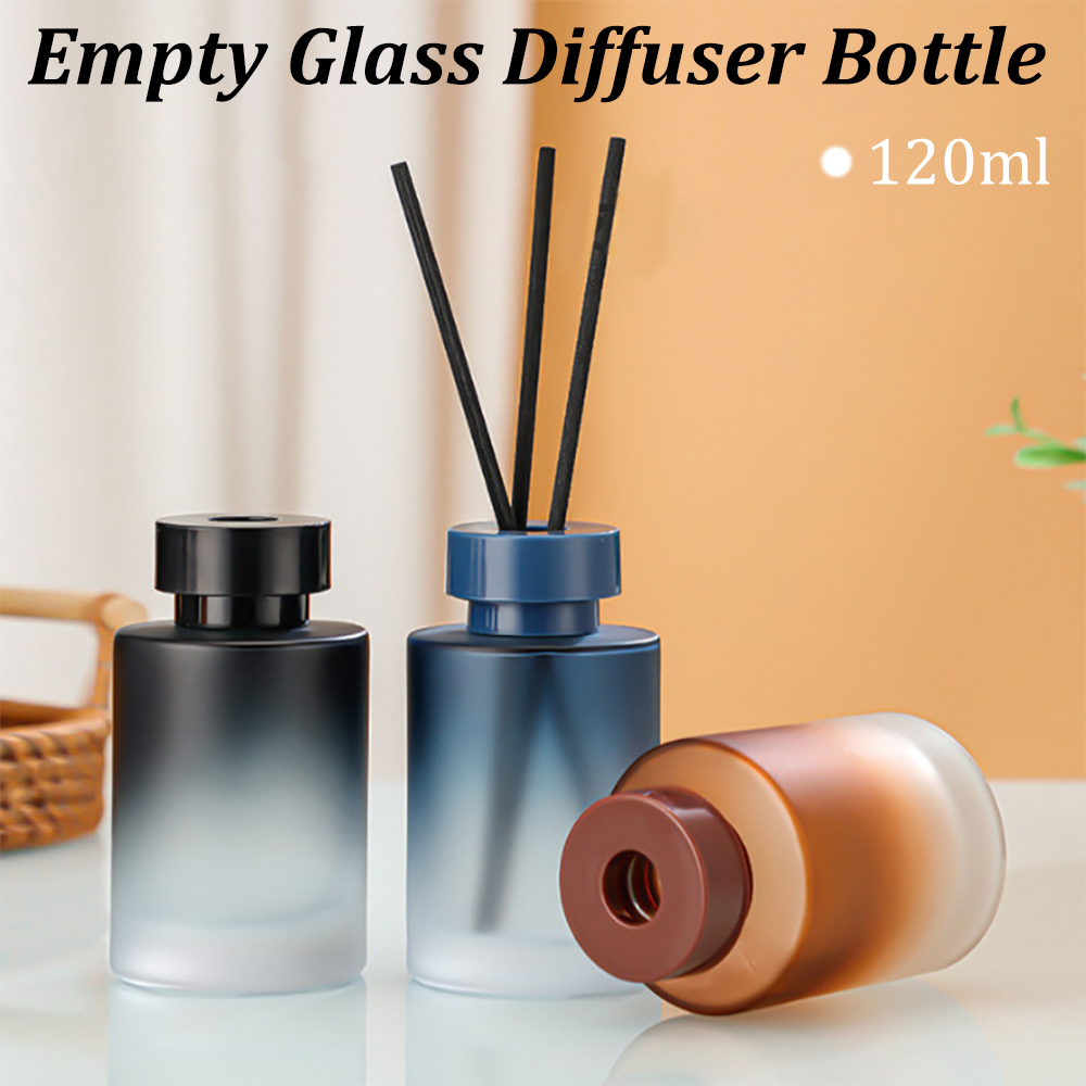 Home Fragrance Diffuser Refills - 120ml空ガラスディフューザーボトル詰め替え式フレグランスアクセサリーアロマセラピー交換用ディフューザージャーDIYホームバスルーム用