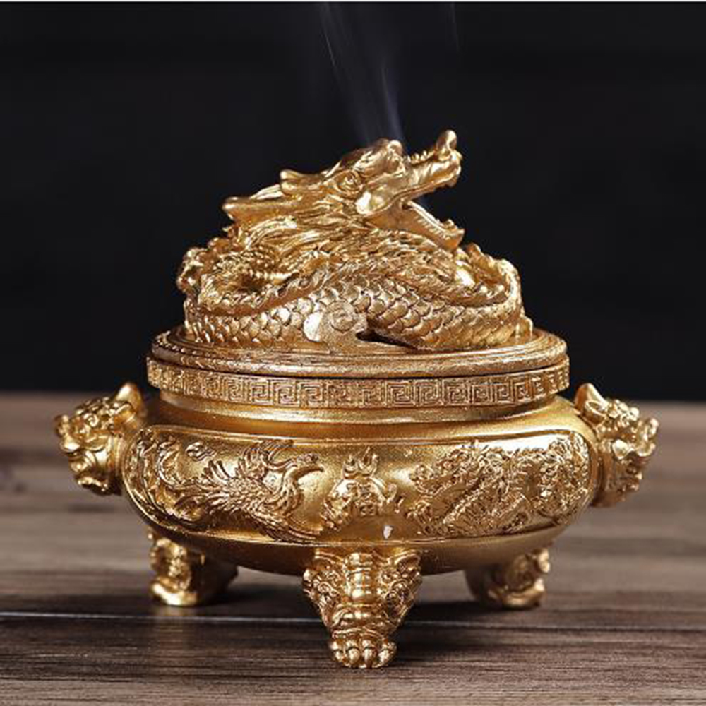 レトロなドラゴンフェニックスの香炉,樹脂製の防火装置,3本足 - Home Fragrance No 3 のレビューと価格